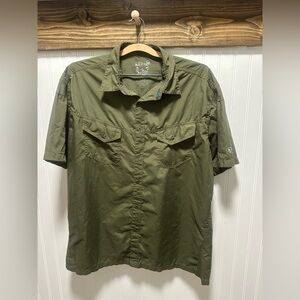 Kuhl Forest Green Button-Up Shirt Sz XL Gorpcore hiking mountain outdoors